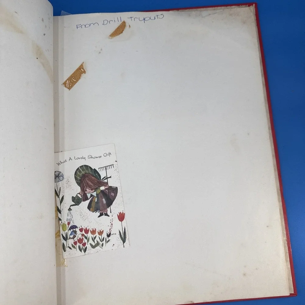Vtg 1970's Red Wilco Scrapbook White Kitty Cat Flowers Large